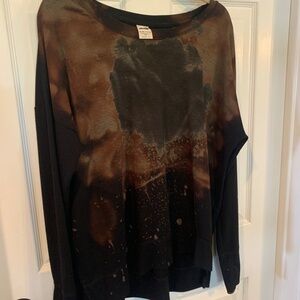 Vintage Reworked Bleach-Dye Long Sleeve Top | Size XL | Grunge/Streetwear